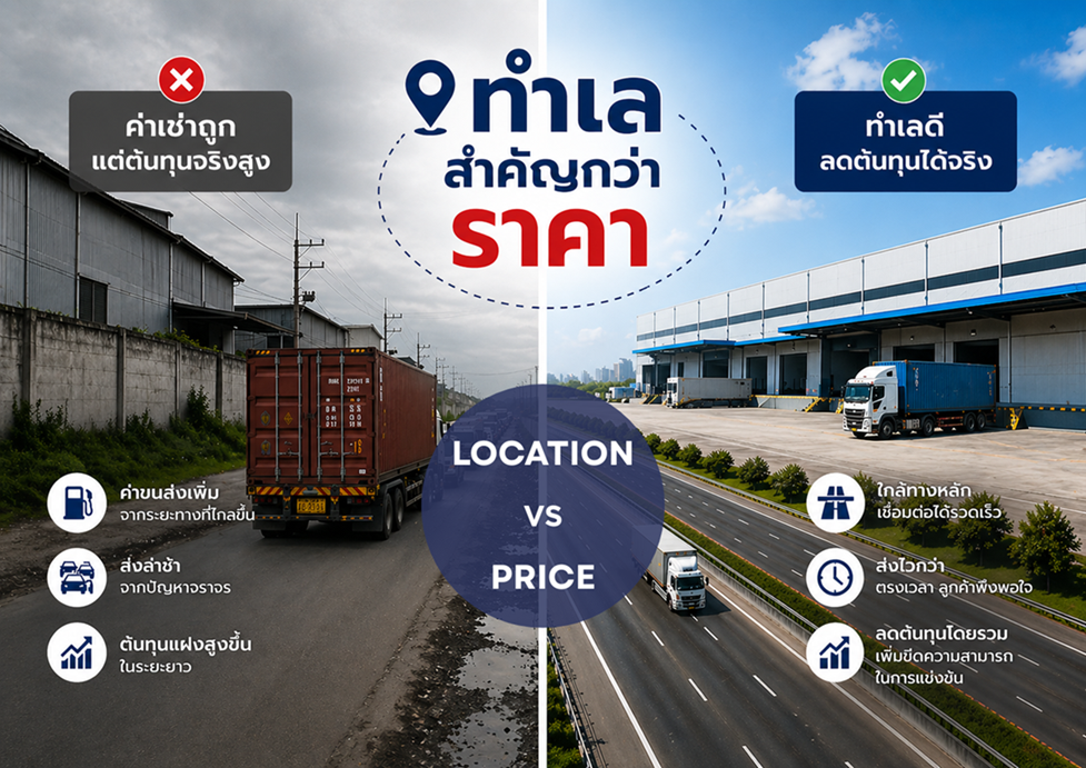 ทำไม “ทำเล” สำคัญกว่า “ราคา” ในการเลือกคลังสินค้า